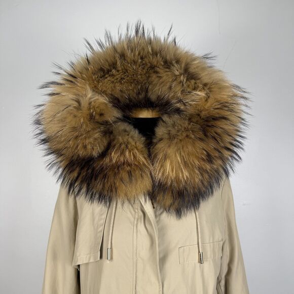 Luxury Parka Coat Real Fur Hood CaesarLeo Collection Russia Style - Picture 14 of 15
